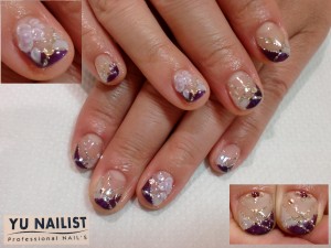 斜めフレンチで指長効果