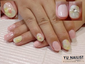 ピンクとマーブル